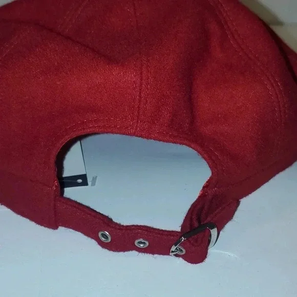 BETMAR RED WOOL ADJUSTABLE CAP BERET WITH FLOWER NWT - Picture 4 of 10